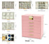 CARLA HOME  6-Layer Large Jewelry Organizer Box for Women with Mirror, Drawers, Hooks & Dividers for Rings, Necklaces, Bracelets, Ideal Gift for Women (Pink)