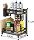 CARLA HOME 2-Tier Kitchen Spice Rack Organizer Storage Shelf for Condiments, Oil Bottles, Utensils, Cutting Board & More