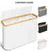 CARLA HOME 2 Pack Toilet Paper Storage Basket Holds Up to 12 Rolls with Bamboo Lid and Handle for RV Closet (White)