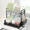 Dish Drying Rack 2-Tier Kitchen Drainer with Drainboard