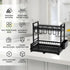 Dish Drying Rack 2-Tier Kitchen Drainer with Drainboard