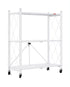 CARLA HOME 3-Tier Foldable Storage Shelf with Wheels for Kitchen, Garage, Pantry or Basement (White)