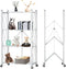 CARLA HOME 4-Tier Foldable Storage Shelf with Wheels for Kitchen, Garage, Pantry or Basement (White)