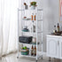 CARLA HOME 5-Tier Foldable Storage Shelf with Wheels for Kitchen, Garage, Pantry or Basement (White)