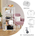 CARLA HOME 5-Tier Foldable Storage Shelf with Wheels for Kitchen, Garage, Pantry or Basement (White)