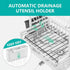 Dish Drying Rack 2-Tier Kitchen Drainer with Drainboard (White)