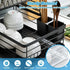 2-Tier Dish Drying Rack for Kitchen Counter with Removable Drip Tray, Utensil Holder and Cutlery Organizer (Black)