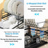 2-Tier Dish Drying Rack for Kitchen Counter with Removable Drip Tray, Utensil Holder and Cutlery Organizer (Black)