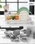 Dish Drying Rack for Kitchen Counter with Removable Drip Tray, Utensil Holder and Cutlery Organizer