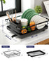Dish Drying Rack for Kitchen Counter with Removable Drip Tray, Utensil Holder and Cutlery Organizer