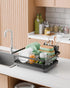 Dish Drying Rack for Kitchen Counter with Removable Drip Tray, Utensil Holder and Cutlery Organizer