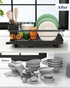 Dish Drying Rack for Kitchen Counter with Removable Drip Tray, Utensil Holder and Cutlery Organizer