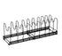 Expandable Pot and Pan Organizer Rack for Cabinet with 10 Adjustable Dividers, Lid & Cookware Holder for Kitchen Pantry or Countertop Storage