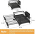 Expandable Dish Drying Rack with Drainage Spout, Utensil Holder & Drainboardfor Kitchen Countertop Organizer (1 tier)
