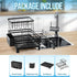 Expandable Dish Drying Rack with Drainage Spout, Utensil Holder & Drainboardfor Kitchen Countertop Organizer (2 tier)