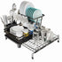 Expandable Dish Drying Rack with Drainage Spout, Utensil Holder & Drainboardfor Kitchen Countertop Organizer (2 tier)