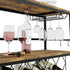 Large Wine Rack with Glass Holder, Metal Designed Bottle Holder and Wood Countertop for Wine & Champagne