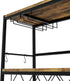 Large Wine Rack with Glass Holder, Metal Designed Bottle Holder and Wood Countertop for Wine & Champagne
