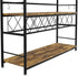 Large Wine Rack with Glass Holder, Metal Designed Bottle Holder and Wood Countertop for Wine & Champagne