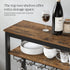 Large Wine Rack with Glass Holder, Metal Designed Bottle Holder and Wood Countertop up to Wine & Champagne Bottles