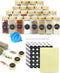 24 Glass Spice Jars with Bamboo Lids, Shaker Tops, 180 Spice Labels, White Pen & Funnel for Kitchen Organization, Spice Rack, Seasoning & Herb Storage