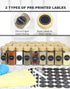 24 Glass Spice Jars with Bamboo Lids, Shaker Tops, 180 Spice Labels, White Pen & Funnel for Kitchen Organization, Spice Rack, Seasoning & Herb Storage