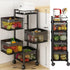 Metal 5-Tier Rolling Vegetable and Fruit Basket Cart Stand for Kitchen & Storage