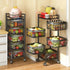 Metal 5-Tier Rolling Vegetable and Fruit Basket Cart Stand for Kitchen & Storage