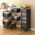 Metal 5-Tier Rolling Vegetable and Fruit Basket Cart Stand for Kitchen & Storage