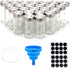 24 Glass Spice Jars with Lids, Shaker Tops, 180 Spice Labels, White Pen & Funnel for Kitchen Organization, Spice Rack, Seasoning & Herb Storage