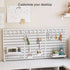 2 Pack Desk Pegboard Organizer Kit  with Hooks, Tray & Mount Ideal for Office, Gaming Setup & Home Workspace Organization (White)