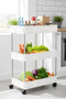 Slim Storage Cart Organizer Trolley with Wheels for Kitchen, Bathroom, Laundry & Narrow Spaces (3 tier)