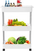 Slim Storage Cart Organizer Trolley with Wheels for Kitchen, Bathroom, Laundry & Narrow Spaces (3 tier)