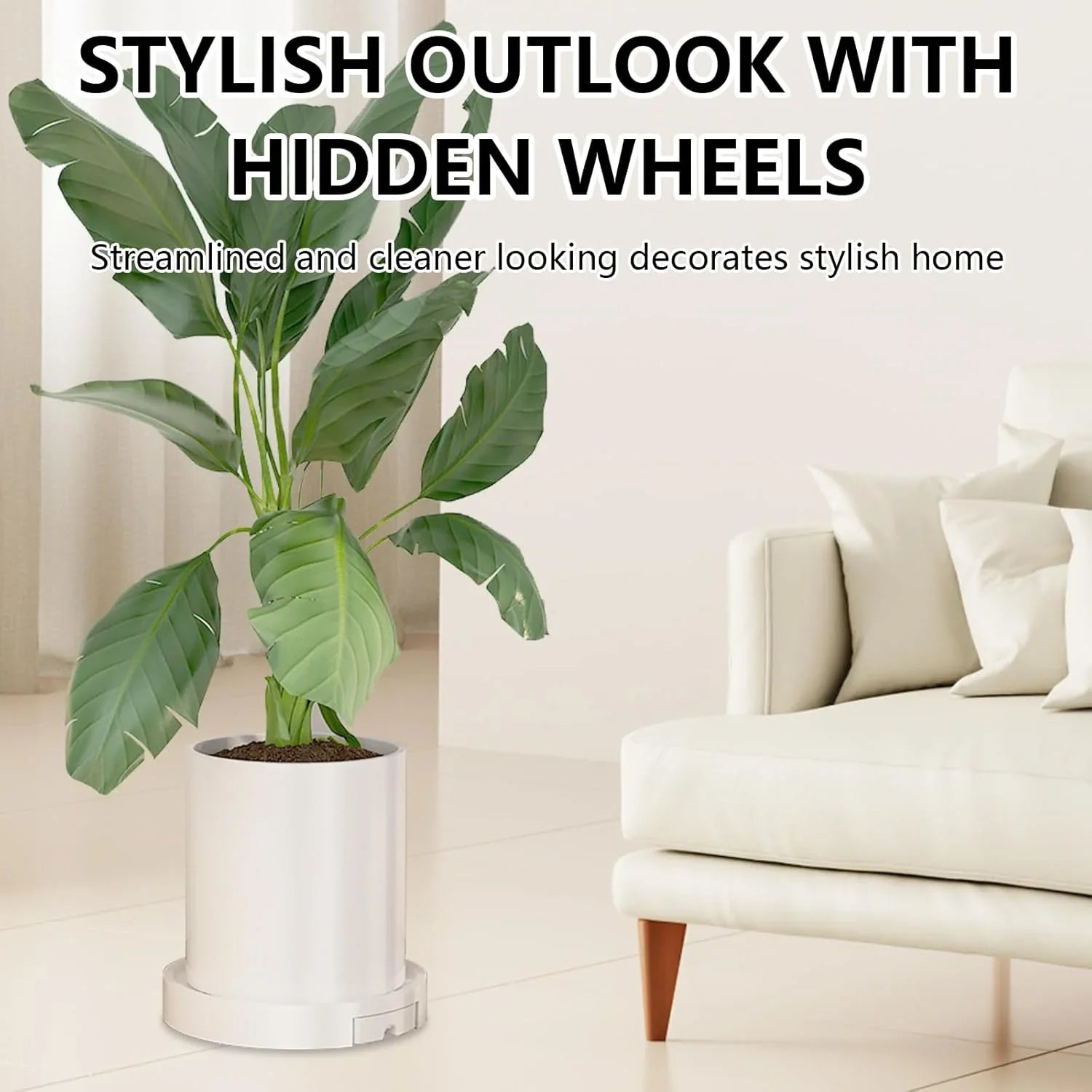Rolling Plant Stand with 360° Wheels for Indoor Pots (26 cm)