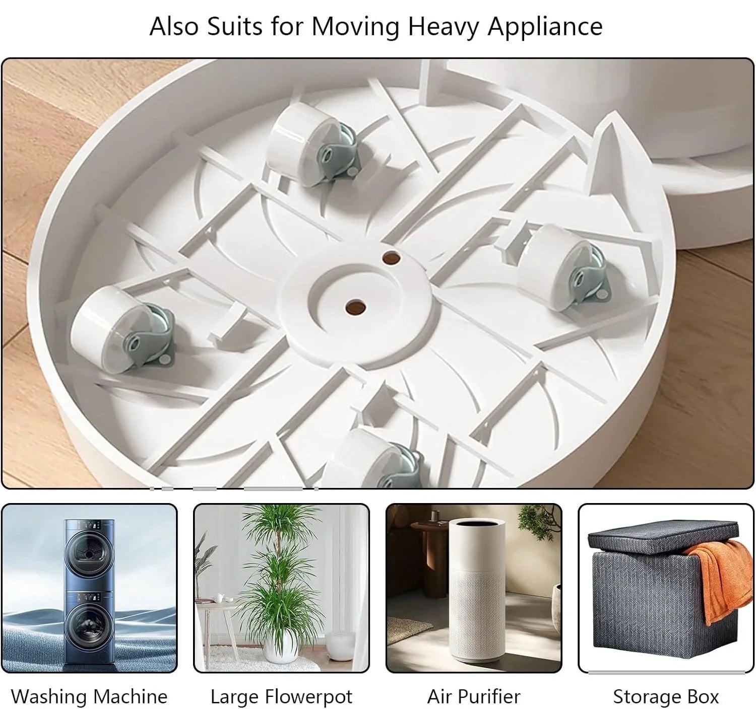 Rolling Plant Stand with 360° Wheels for Indoor Pots (26 cm)