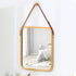Hanging Wall Mirror with Bamboo Frame with Adjustable Leather Strap for Bathroom, Bedroom, Vanity or Entryway (40x33 cm)