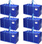 6-Pack Large Moving Storage Bags with Zippers & Handles with 95 Liters Capacity for Space Saving, Travel, Camping & Organization (Blue)