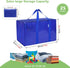 6-Pack Large Moving Storage Bags with Zippers & Handles with 95 Liters Capacity for Space Saving, Travel, Camping & Organization (Blue)