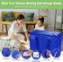 6-Pack Large Moving Storage Bags with Zippers & Handles with 95 Liters Capacity for Space Saving, Travel, Camping & Organization (Blue)