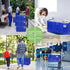 6-Pack Large Moving Storage Bags with Zippers & Handles with 95 Liters Capacity for Space Saving, Travel, Camping & Organization (Blue)