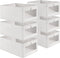 6 Pack Closet Storage Bins with Clear Window for Shelves, Clothes, Toys, Wardrobe & Bedroom Organization
