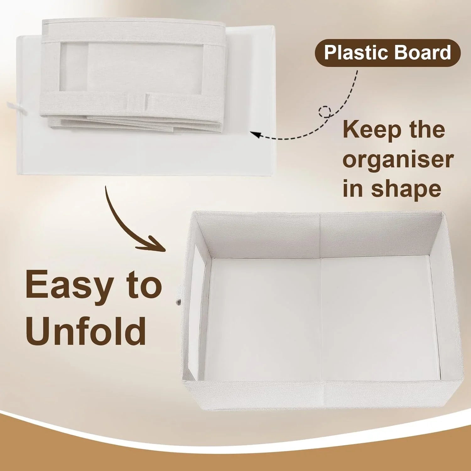 6 Pack Closet Storage Bins with Clear Window for Shelves, Clothes, Toys, Wardrobe & Bedroom Organization