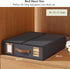 Bed Sheet Organizer Set of 4 with Handle & Window for Covers, Pillowcases, Blankets, Clothes & Sheets (Black)