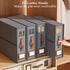 Bed Sheet Organizer Set of 4 with Handle & Window for Covers, Pillowcases, Blankets, Clothes & Sheets (Black)