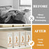 Bed Sheet Organizer Set of 4 with Handle & Window for Covers, Pillowcases, Blankets, Clothes & Sheets (Beige)