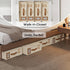 Bed Sheet Organizer Set of 4 with Handle & Window for Covers, Pillowcases, Blankets, Clothes & Sheets (Beige)