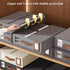Bed Sheet Organizer Set of 4 with Handle & Window for Covers, Pillowcases, Blankets, Clothes & Sheets (Beige)