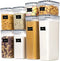 8 Piece Airtight Food Storage Containers Set with Lids & Labels for Kitchen Storage