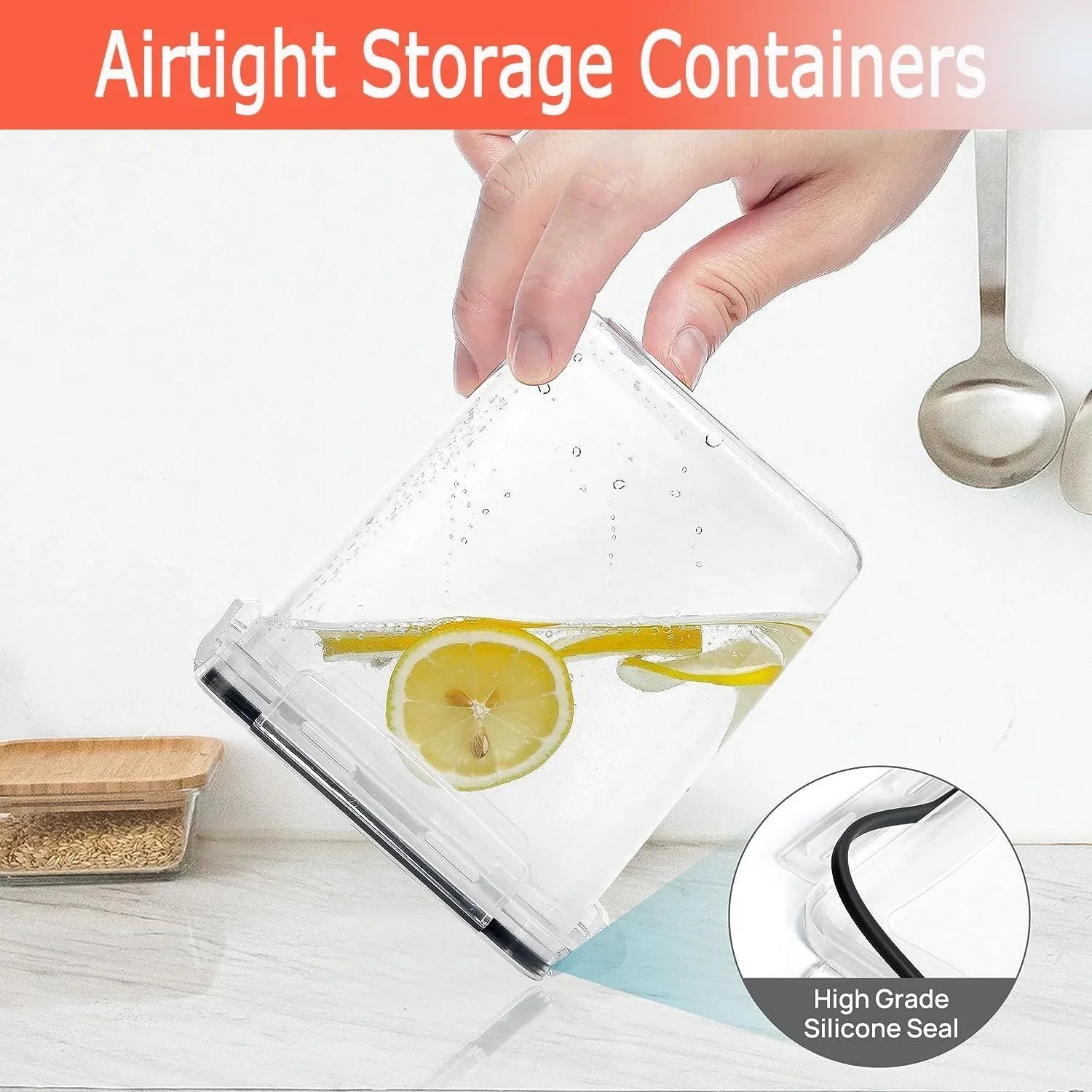 8 Piece Airtight Food Storage Containers Set with Lids & Labels for Kitchen Storage