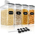 Airtight Cereal Storage Containers BPA-Free Food Dispensers with Pouring Lids for Pantry & Kitchen (4 Pack 2,5L)
